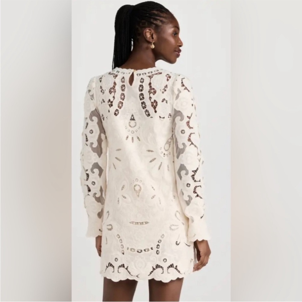 Sea NY Lysa Embroidery long Sleeve Dress Cream - Picture 4 of 17